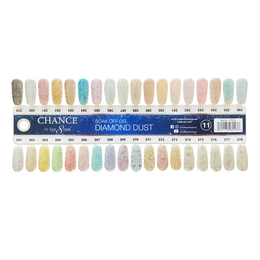Chance Gel Polish & Nail Lacquer (by Cre8tion), Tips Sample #11 Diamond Dust ( From 361 To 396)