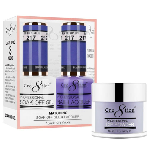 Cre8tion 3in1 Dipping Powder + Gel Polish + Nail Lacquer, 217, Run The Streets, 3104-0817 OK0117VD