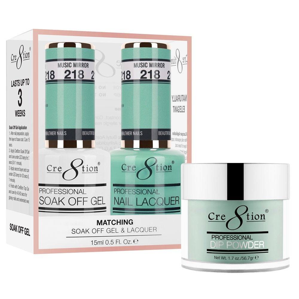 Cre8tion 3in1 Dipping Powder + Gel Polish + Nail Lacquer, 218, Music Mirror, 3104-0818 OK0117VD