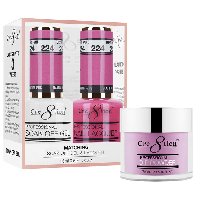 Cre8tion 3in1 Dipping Powder + Gel Polish + Nail Lacquer, 224, Fortune And Fame, 3104-0824 OK0117VD