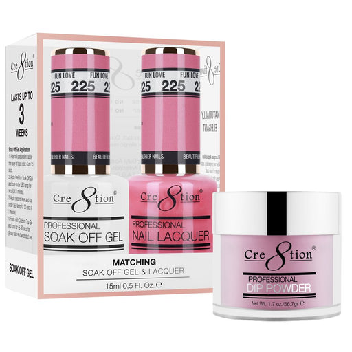 Cre8tion 3in1 Dipping Powder + Gel Polish + Nail Lacquer, 225, Fun Love, 3104-0825 OK0117VD