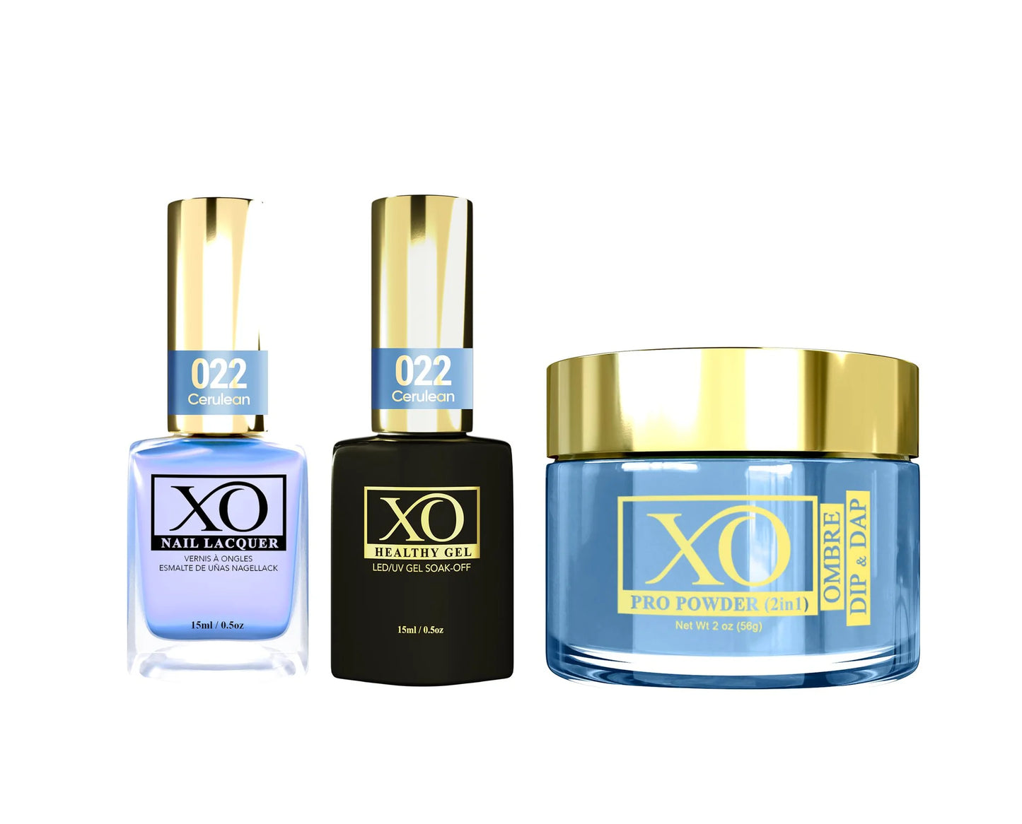 XO 4in1 Acrylic/Dipping Powder + Gel Polish + Nail Lacquer, 022