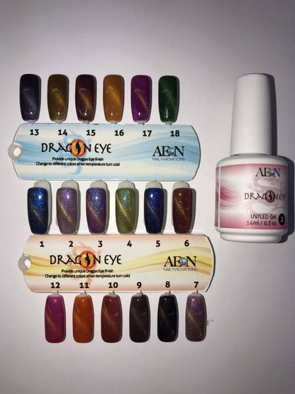 AEON Dragon Eye Mood Change Gel Polish, Full line of 18 colors (From 01 to 12), 0.5oz OK0330LK