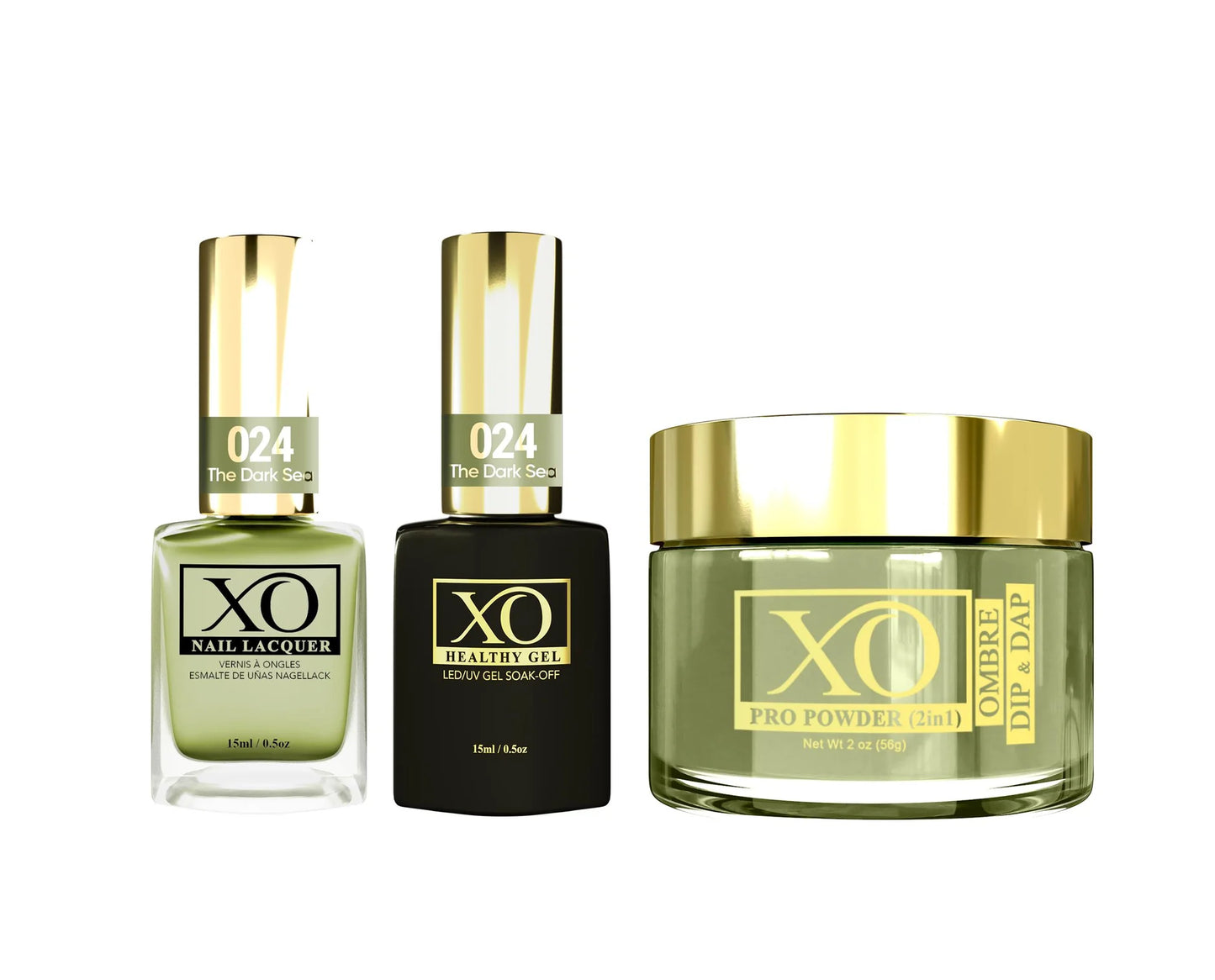 XO 4in1 Acrylic/Dipping Powder + Gel Polish + Nail Lacquer, 024