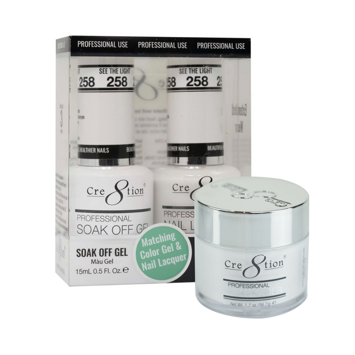 Cre8tion 3in1 Dipping Powder + Gel Polish + Nail Lacquer, 258, See The Light, 3104-0858 OK0117VD