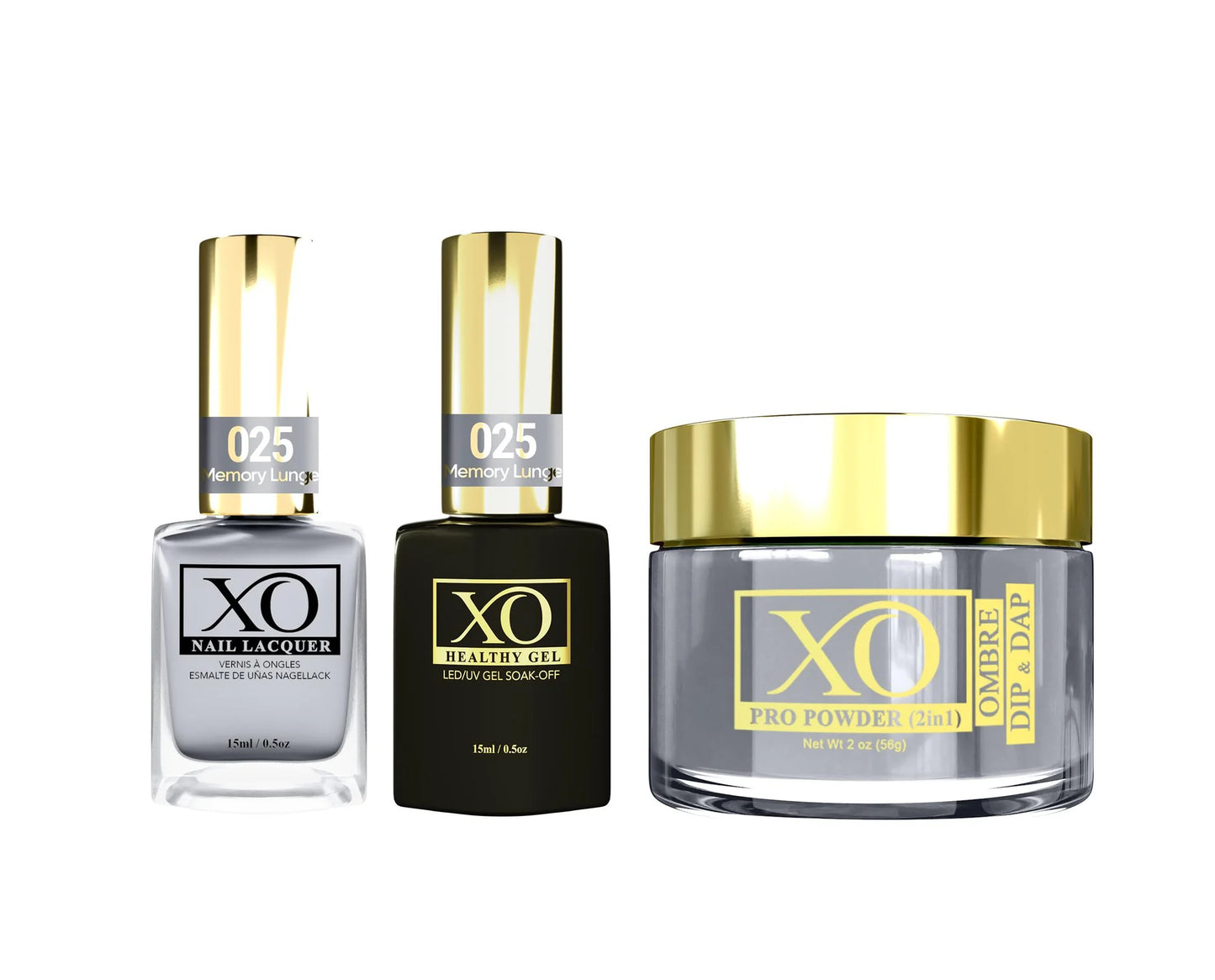 XO 4in1 Acrylic/Dipping Powder + Gel Polish + Nail Lacquer, 025