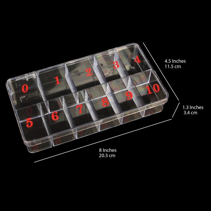 Airtouch Empty 550 pcs Plastic Tips Box, Clear (Pk: 100 pcs/case)