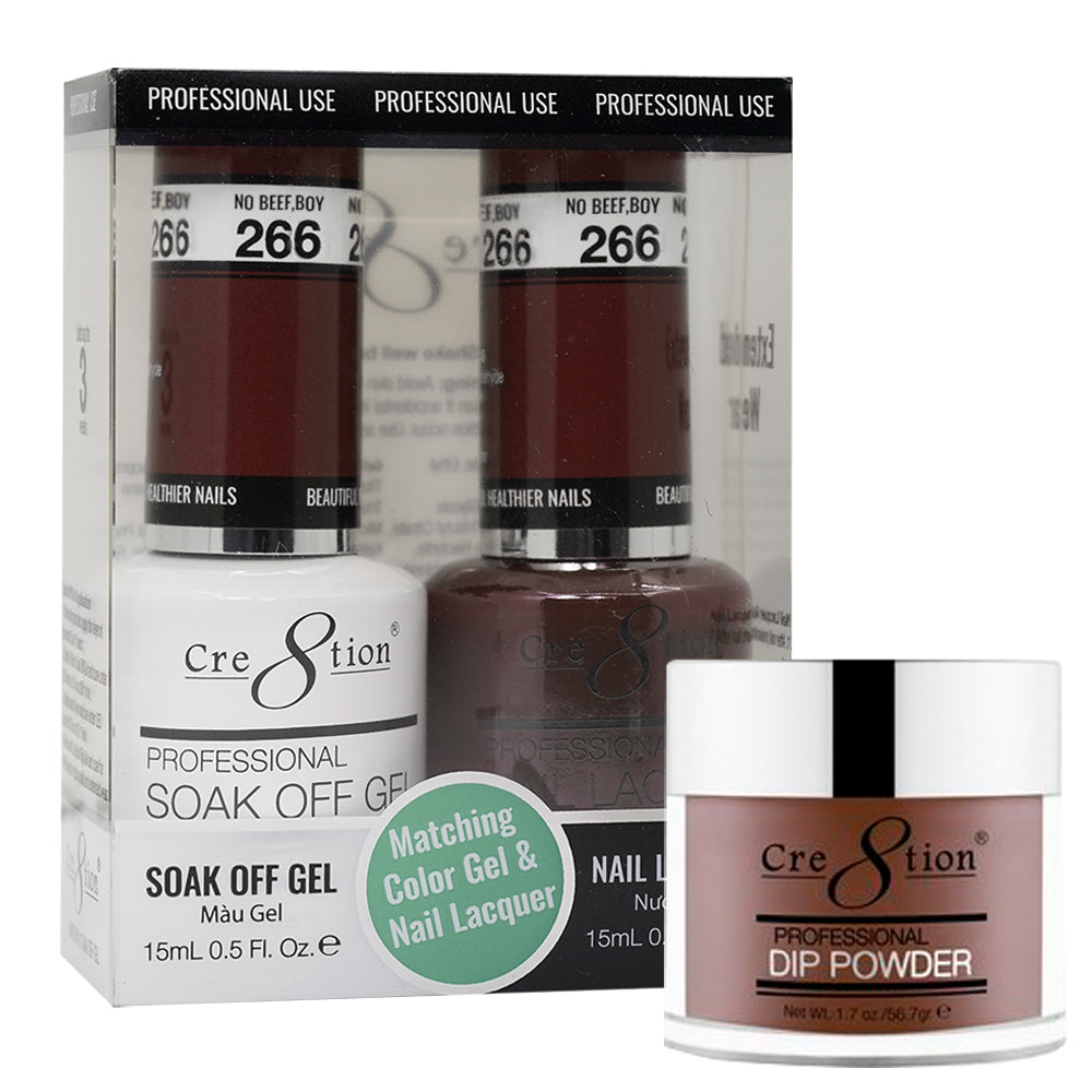 Cre8tion 3in1 Dipping Powder + Gel Polish + Nail Lacquer, 266, No Beef Boy, 3104-0866 OK0117VD
