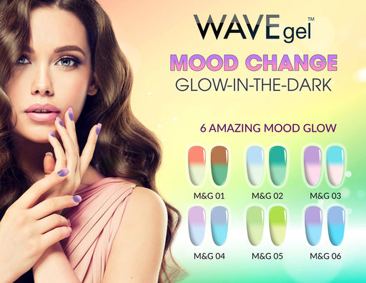 Wave Gel Gel Polish, Mood Glow Collection, Tips Sample