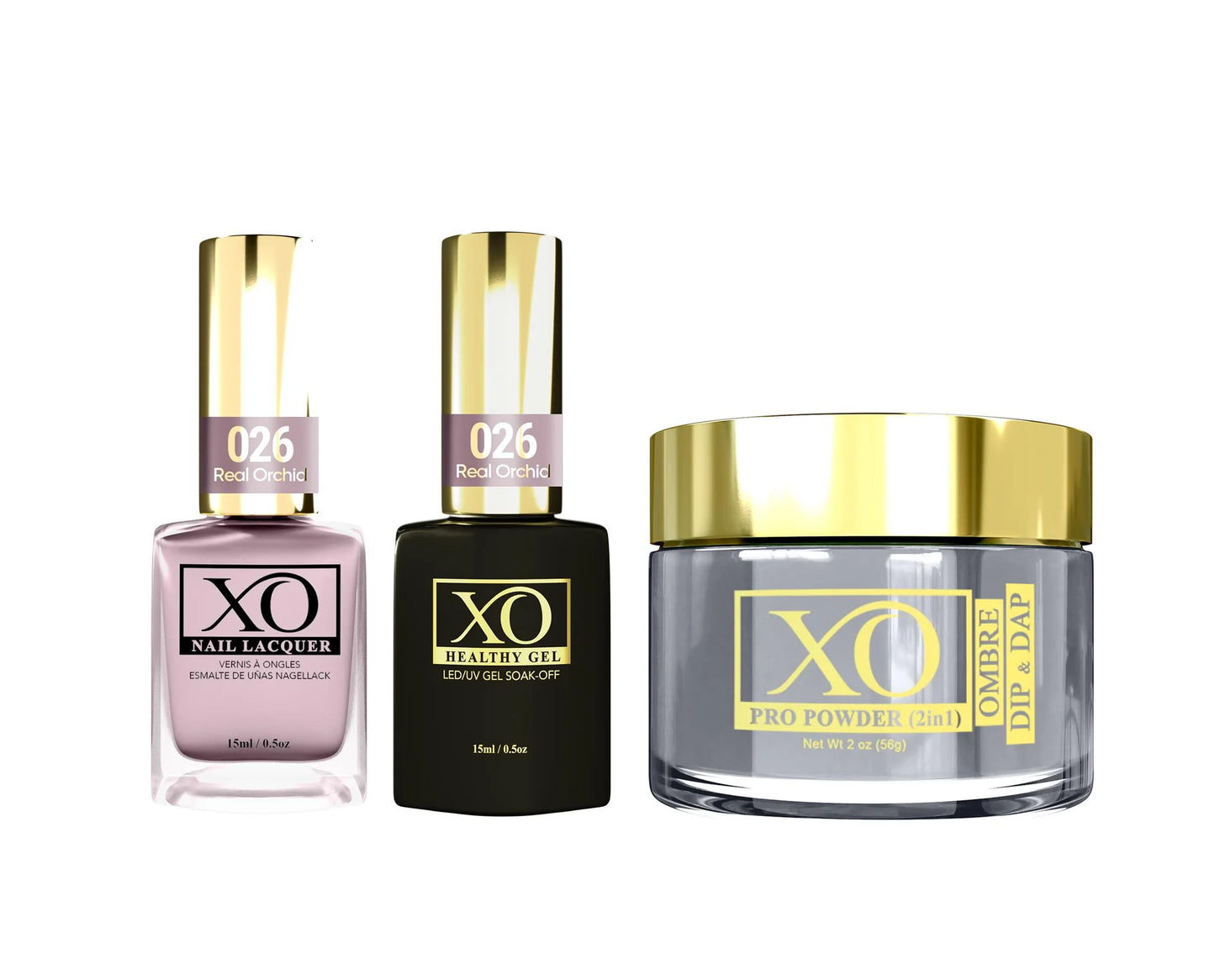 XO 4in1 Acrylic/Dipping Powder + Gel Polish + Nail Lacquer, 026