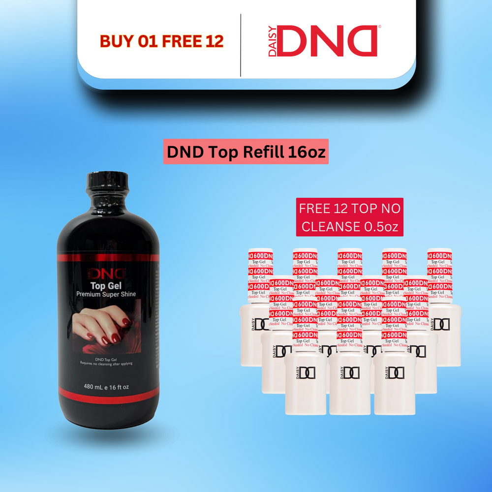 DND Top No Clean Gel Refill 600 16oz, Buy 01 Get 12 DND Top No Clean 0.5oz FREE: Nhà sản xuất không gắn Seal