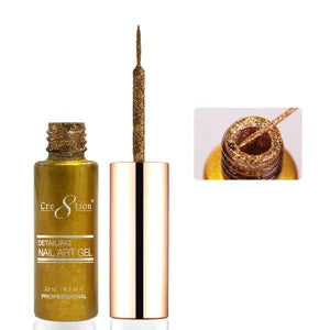 Cre8tion Detailing Nail Art Gel, 26, Gold Glitter, 0.33oz