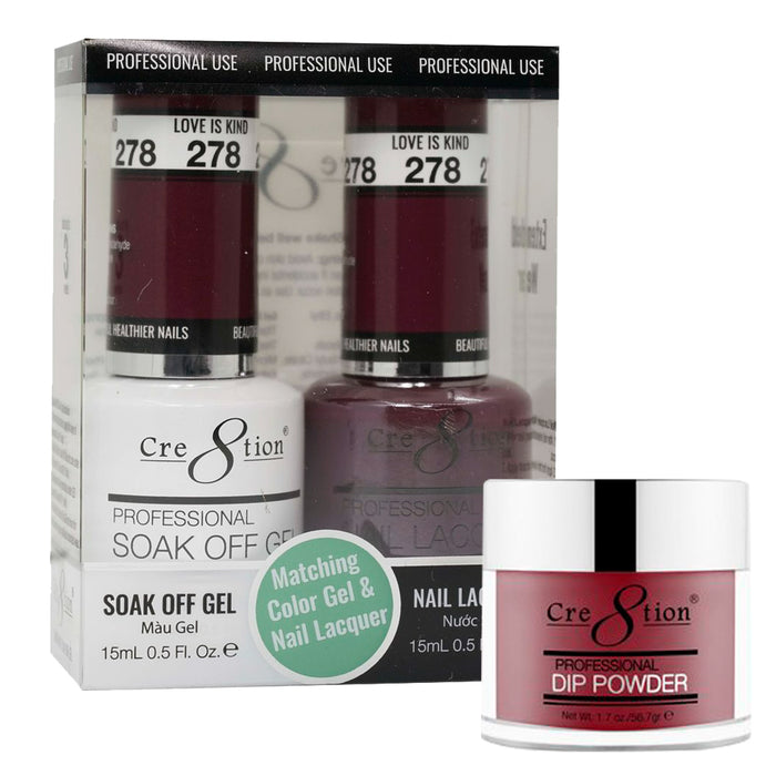 Cre8tion 3in1 Dipping Powder + Gel Polish + Nail Lacquer, 278, Love Is Kind, 3104-0878 OK0117VD