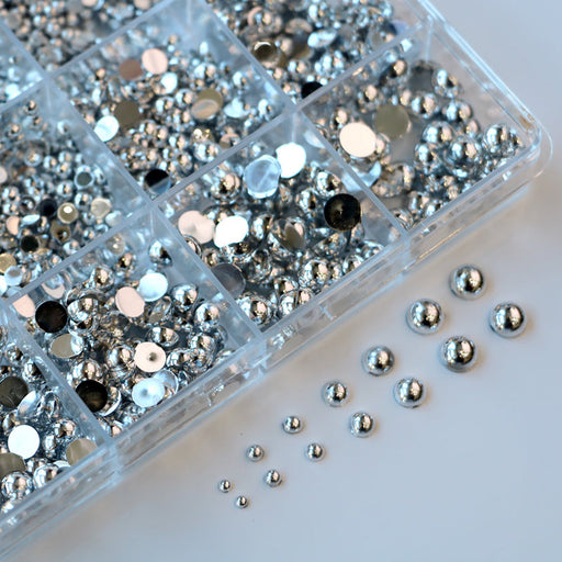 Cre8tion Nail Art Accessory - Silver Flat Bottom #02, BOX