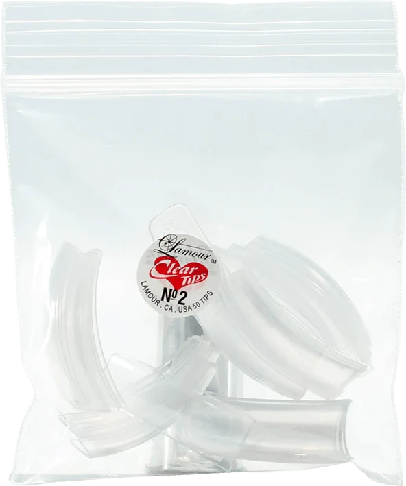 Lamour CLEAR Tips (BIG BAG), #02, 100 bags/Pack
