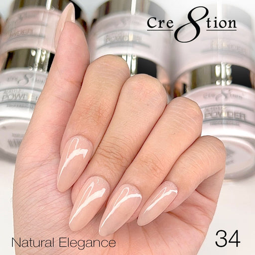 Cre8tion Acrylic Powder, Natural Elegance Collection, 34, 1.7oz
