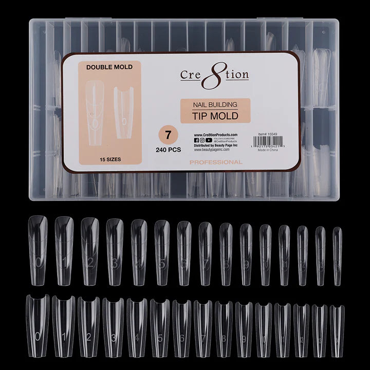 Cre8tion Nail Building - Tip Double Mold 7, BOX (Pk: 240 pcs/box)