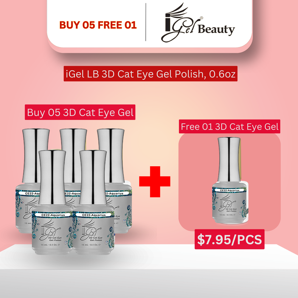 iGel 3D Cat Eye Gel Polish, 0.5oz - Buy 5 Free 1