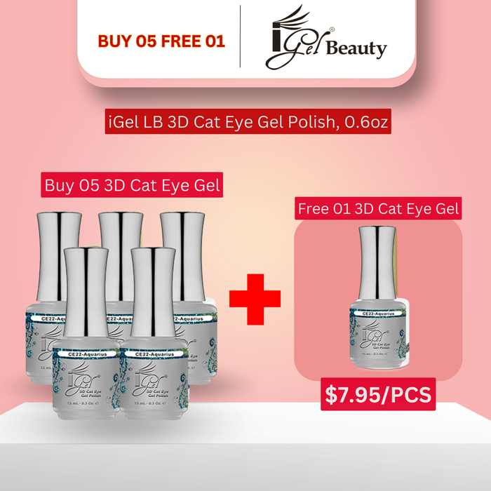 iGel 3D Cat Eye Gel Polish, 0.5oz - Buy 5 Free 1