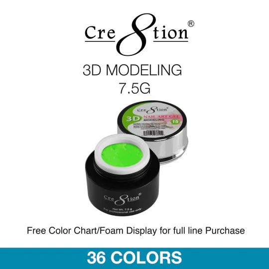 Cre8tion Gel 7.5g - 3D MODELING (36 Colors) Collection 000