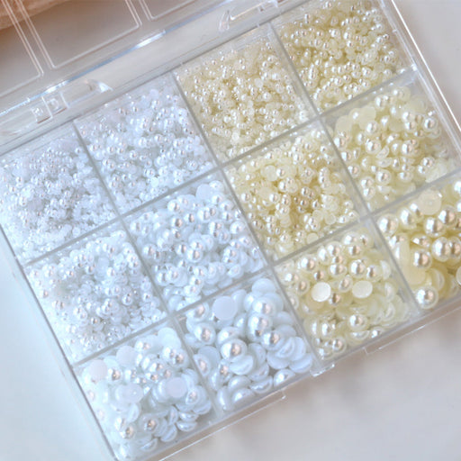 Cre8tion Nail Art Accessory - Pearl Flat Bottom #03, BOX