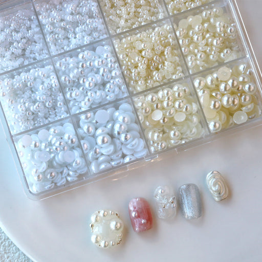 Cre8tion Nail Art Accessory - Pearl Flat Bottom #03, BOX