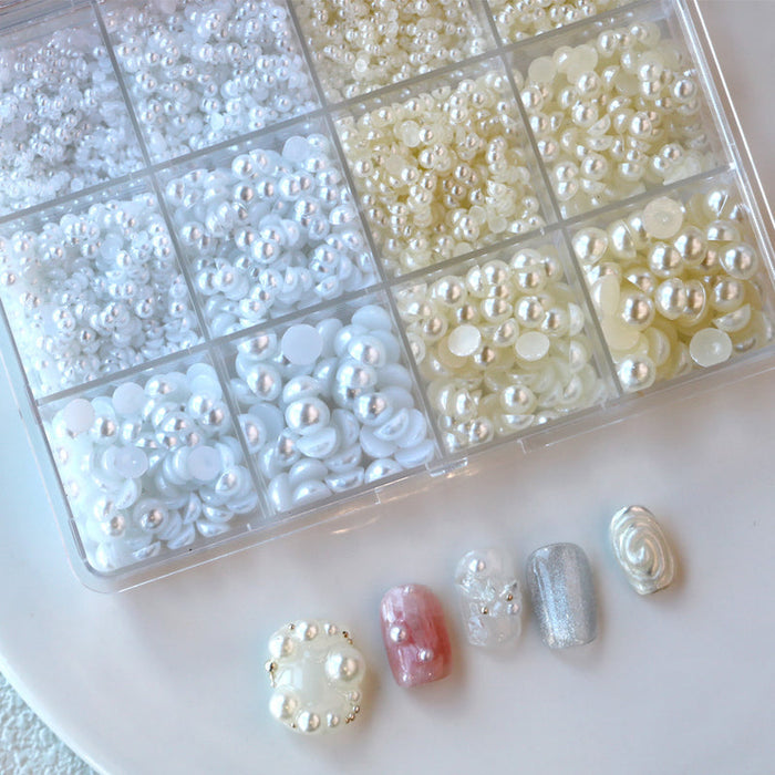 Cre8tion Nail Art Accessory - Pearl Flat Bottom #03, BOX