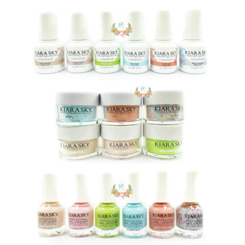 Kiara Sky 3in1 Dipping Powder + Gel Polish + Nail Lacquer, Wild & Free Collection, Full Line Of 6 Colors (From DGL 633 To DGL 638), 1oz