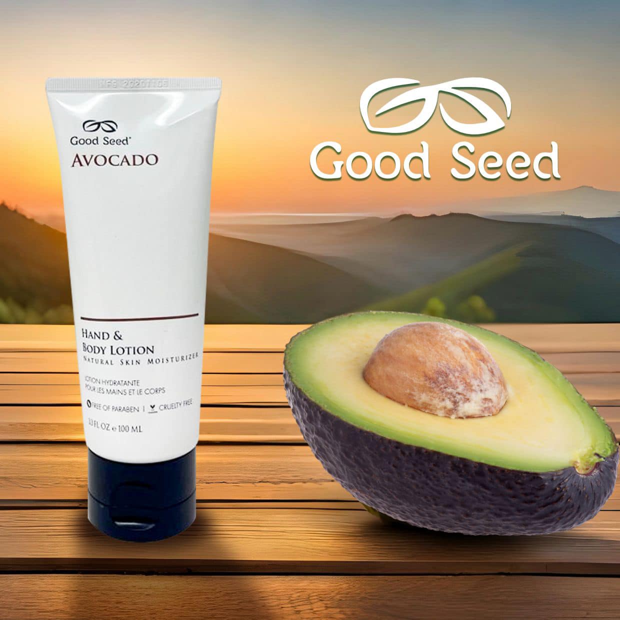 Good Seed Hand & Body Lotion, Avocado, 3.3oz (Packing: 100 cases/pallet) OK0905LK