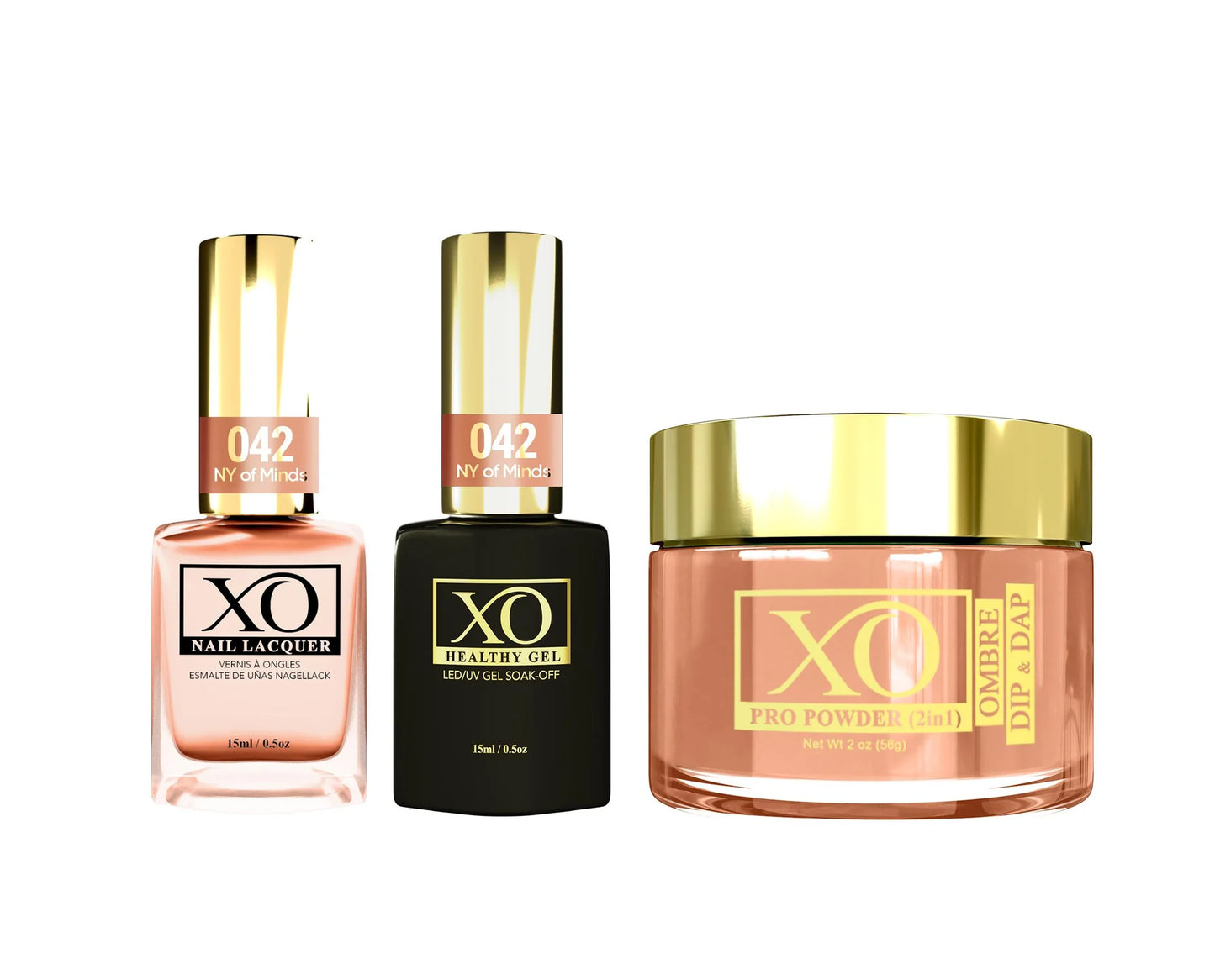 XO 4in1 Acrylic/Dipping Powder + Gel Polish + Nail Lacquer, 042