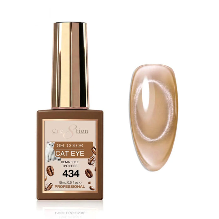 Cre8tion Gel 0.5oz - TEA & COFFEE Cat Eye Collection (24 colors) - 434