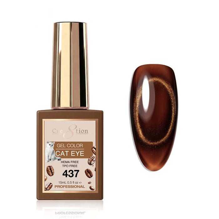 Cre8tion Gel 0.5oz - TEA & COFFEE Cat Eye Collection (24 colors) - 437