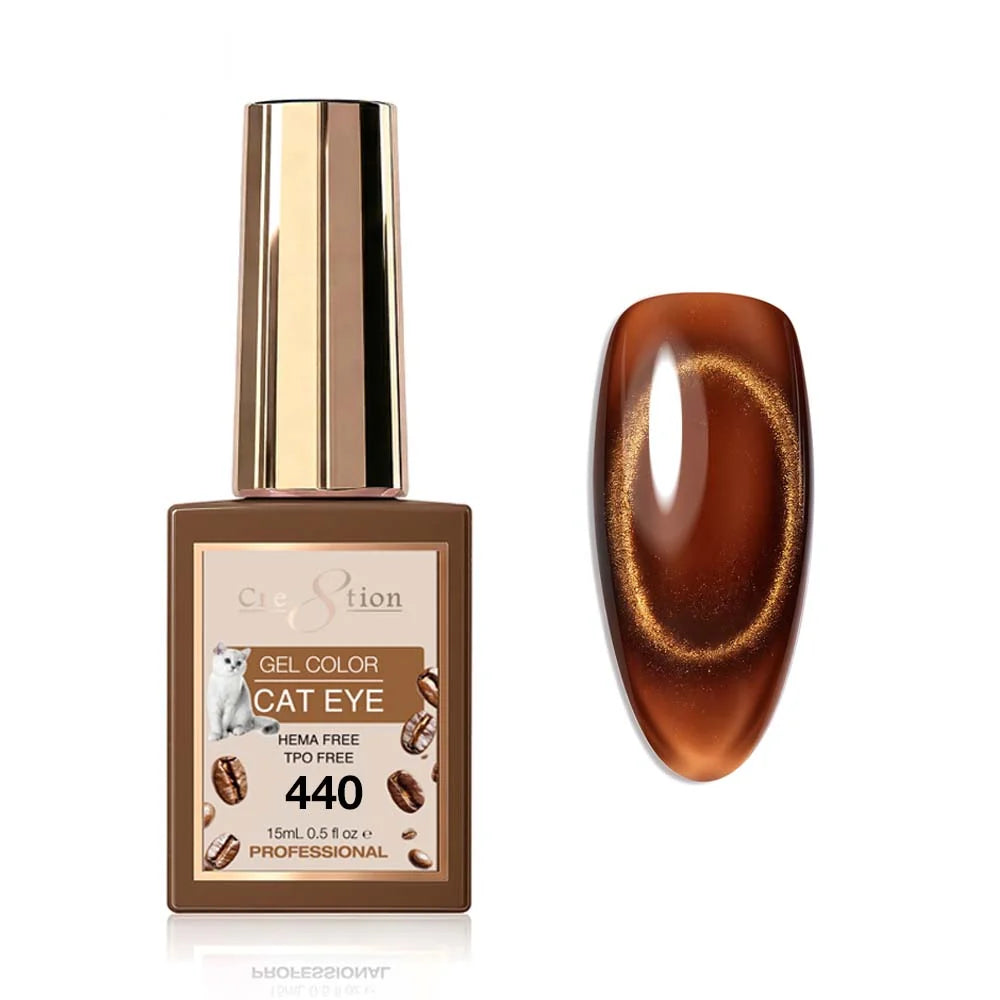 Cre8tion Gel 0.5oz - TEA & COFFEE Cat Eye Collection (24 colors) - 440