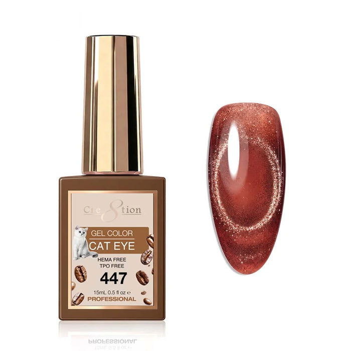 Cre8tion Gel 0.5oz - TEA & COFFEE Cat Eye Collection (24 colors) - 447