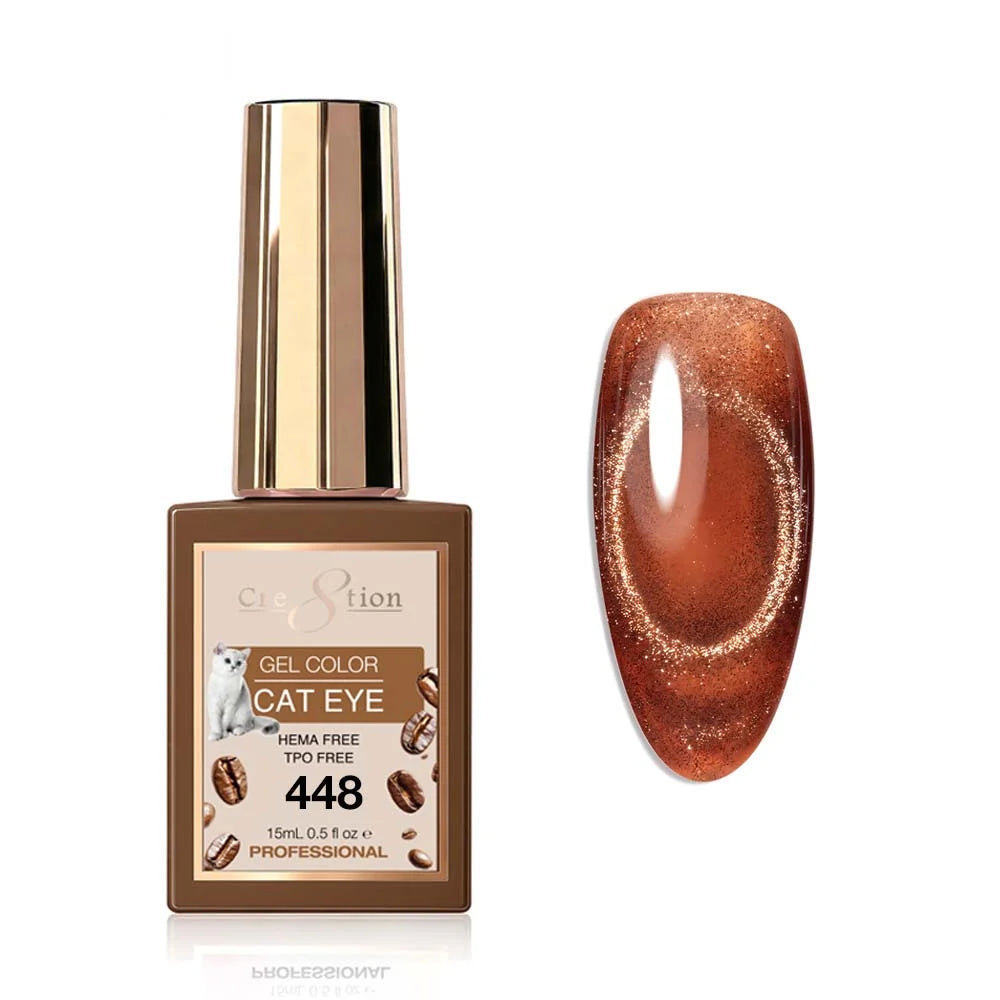 Cre8tion Gel 0.5oz - TEA & COFFEE Cat Eye Collection (24 colors) - 448