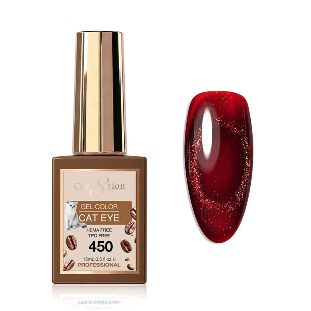Cre8tion Gel 0.5oz - TEA & COFFEE Cat Eye Collection (24 colors) - 450