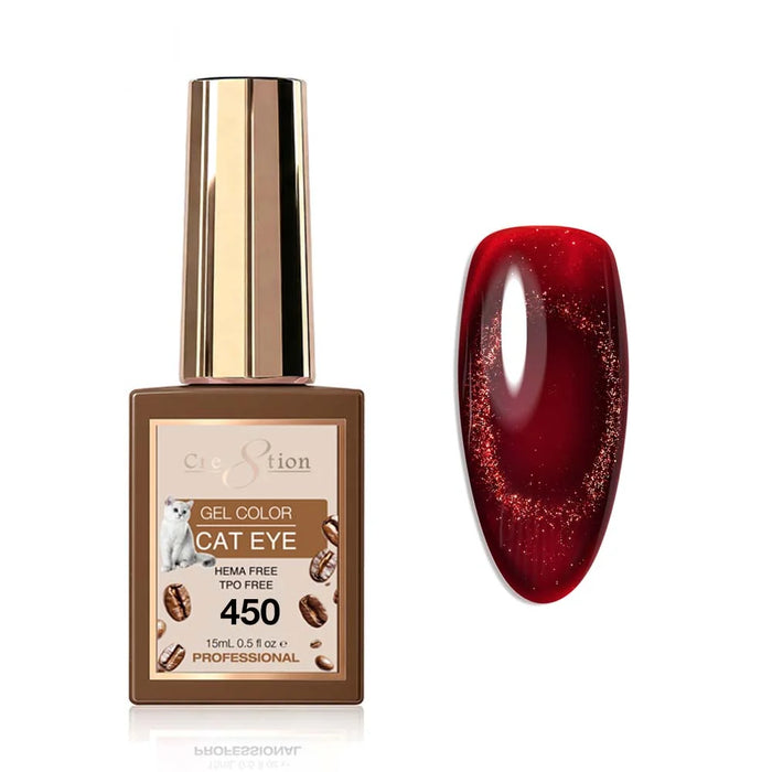 Cre8tion Gel 0.5oz - TEA & COFFEE Cat Eye Collection (24 colors) - 450