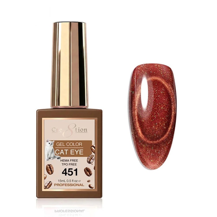Cre8tion Gel 0.5oz - TEA & COFFEE Cat Eye Collection (24 colors) - 451