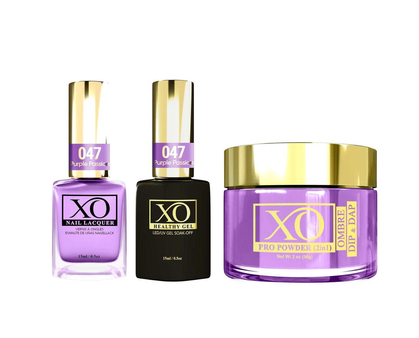 XO 4in1 Acrylic/Dipping Powder + Gel Polish + Nail Lacquer, 047