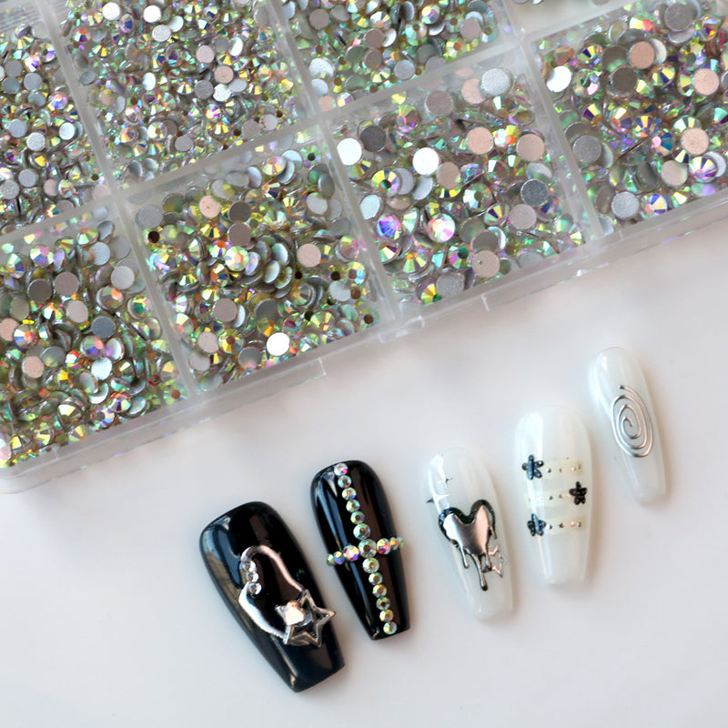 Cre8tion Nail Art Accessory - Rhinestone Flat Bottom #04, BOX