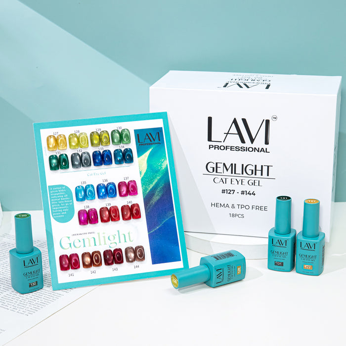 LAVI Cat Eye Kit (18 colors) - GEMLIGHT (#127 - #144) Collection - SKU 16047-GL