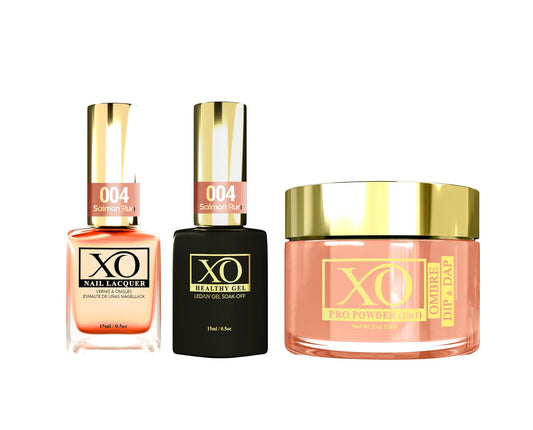 XO 4in1 Acrylic/Dipping Powder + Gel Polish + Nail Lacquer, 004