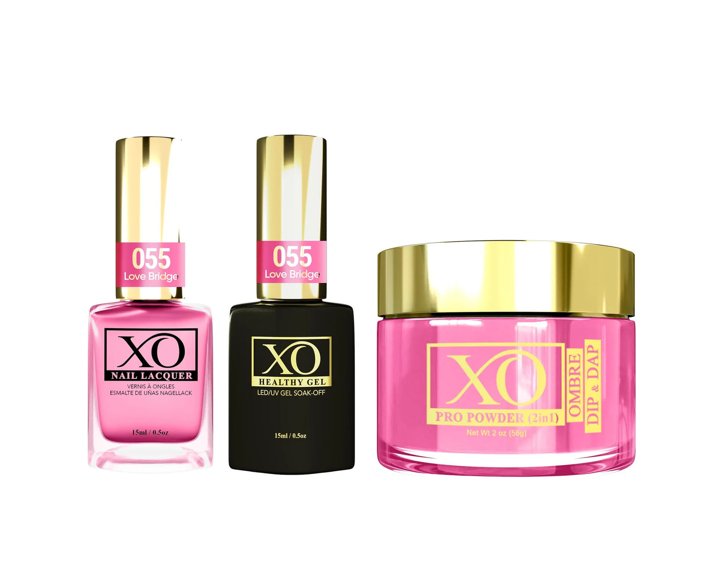 XO 4in1 Acrylic/Dipping Powder + Gel Polish + Nail Lacquer, 055