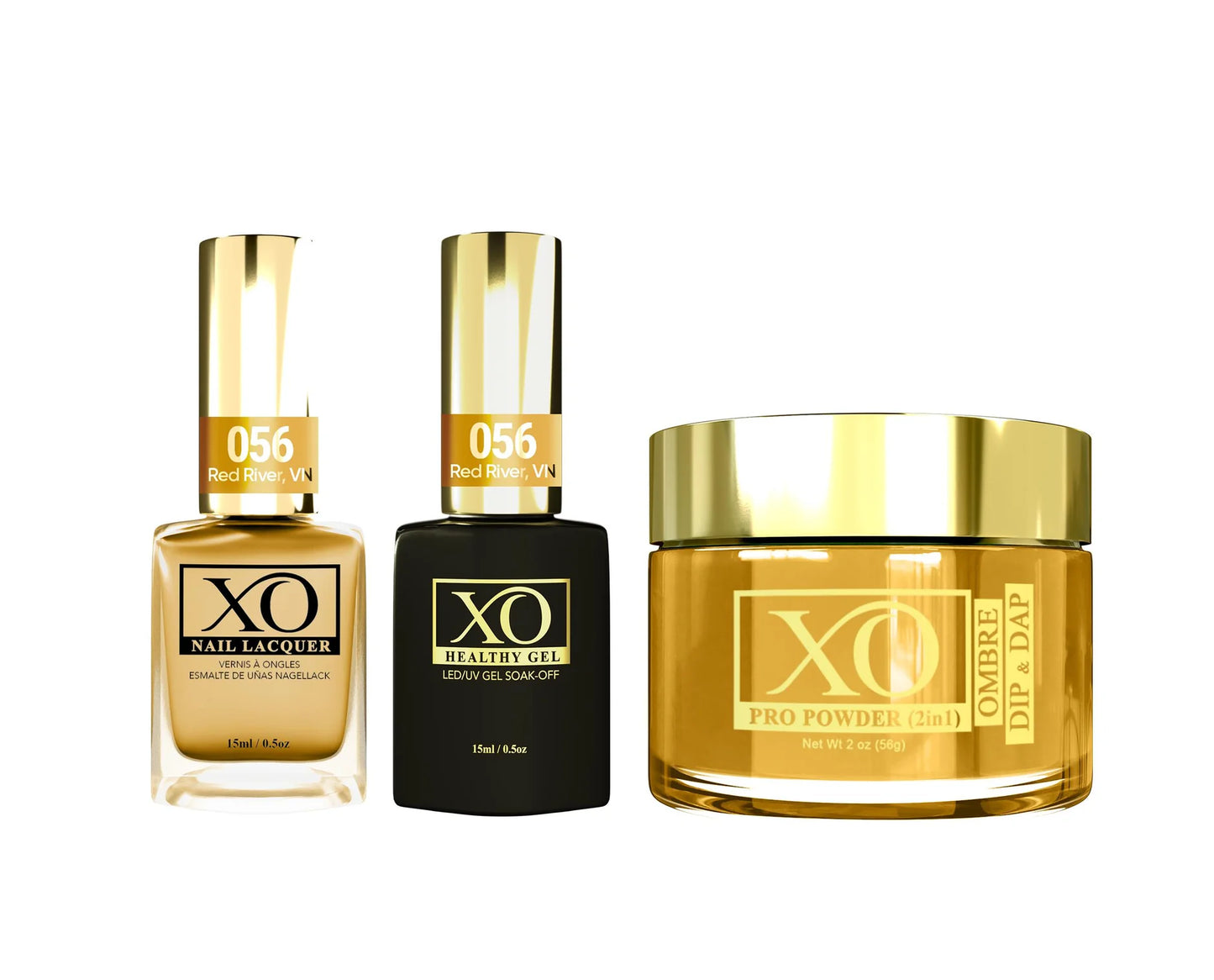 XO 4in1 Acrylic/Dipping Powder + Gel Polish + Nail Lacquer, 056