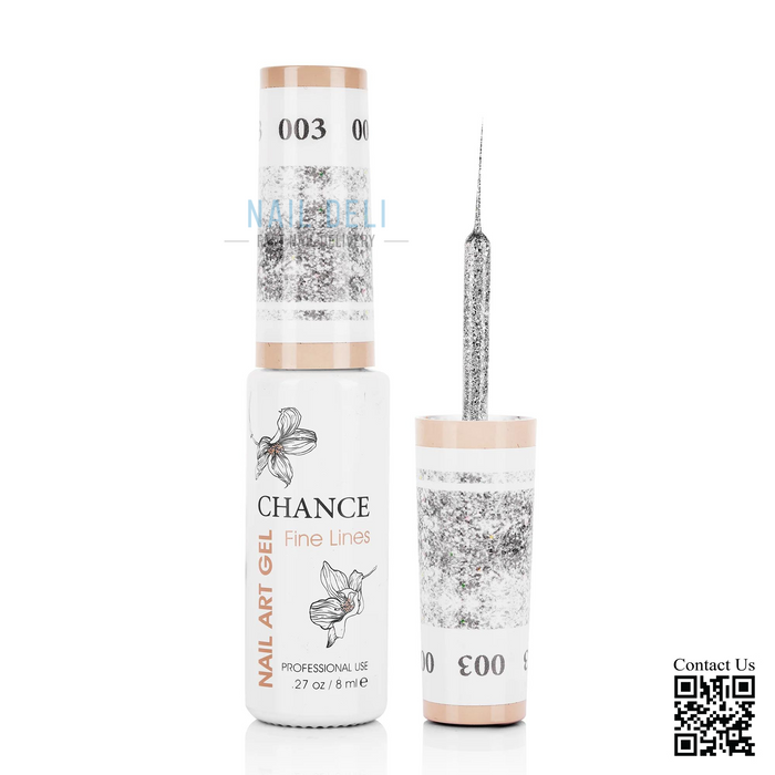 Chance Fine Lines - DETAILING Nail Art Gel 0.33oz, #3 Bright Silver