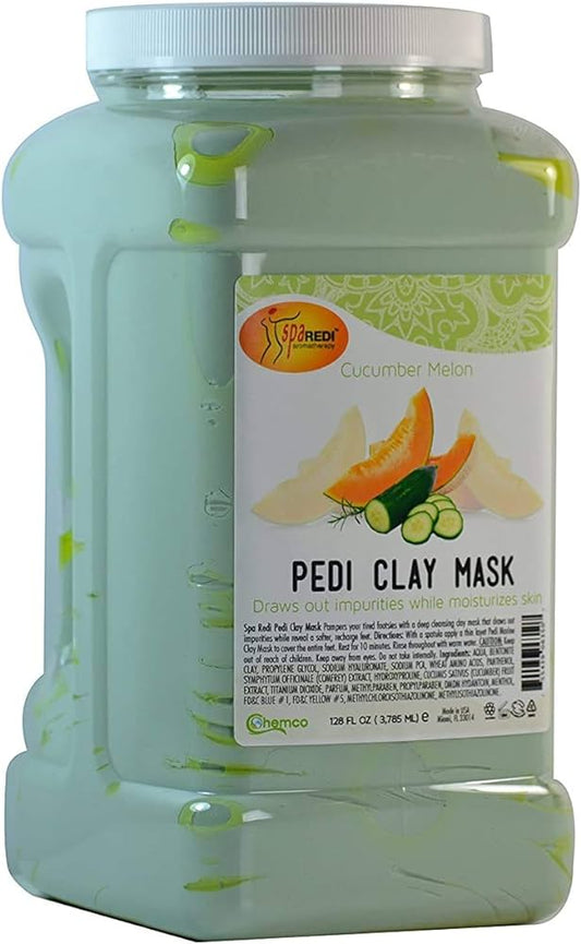 SpaRedi Pedi Clay Mask, Cucumber & Melon, 1Gal, 06350 OK0325MD