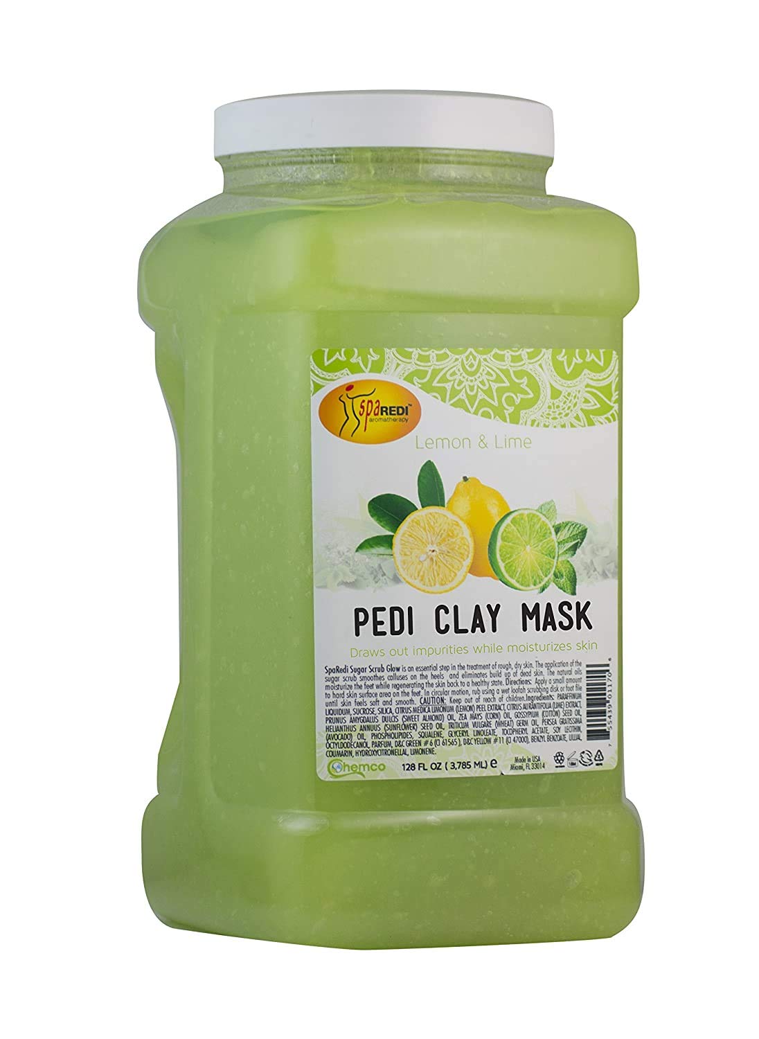 SpaRedi Pedi Clay Mask, Lemon & Lime, 1Gal, 06170 OK0325MD