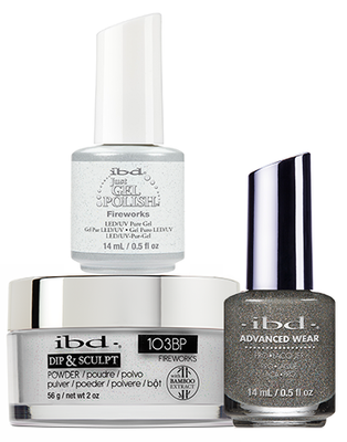 IBD 3in1 Dip & Sculpt Powder + Gel Polish + Nail Lacquer, 103BP, Fireworks OK0331LK