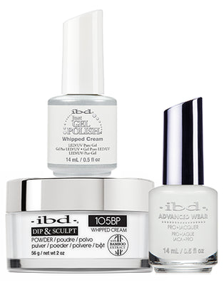 IBD 3in1 Dip & Sculpt Powder + Gel Polish + Nail Lacquer, 105BP, Whipped Cream OK0331LK