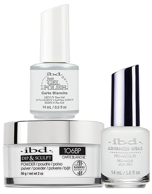 IBD 3in1 Dip & Sculpt Powder + Gel Polish + Nail Lacquer, 106BP, Carte Blanche OK0331LK